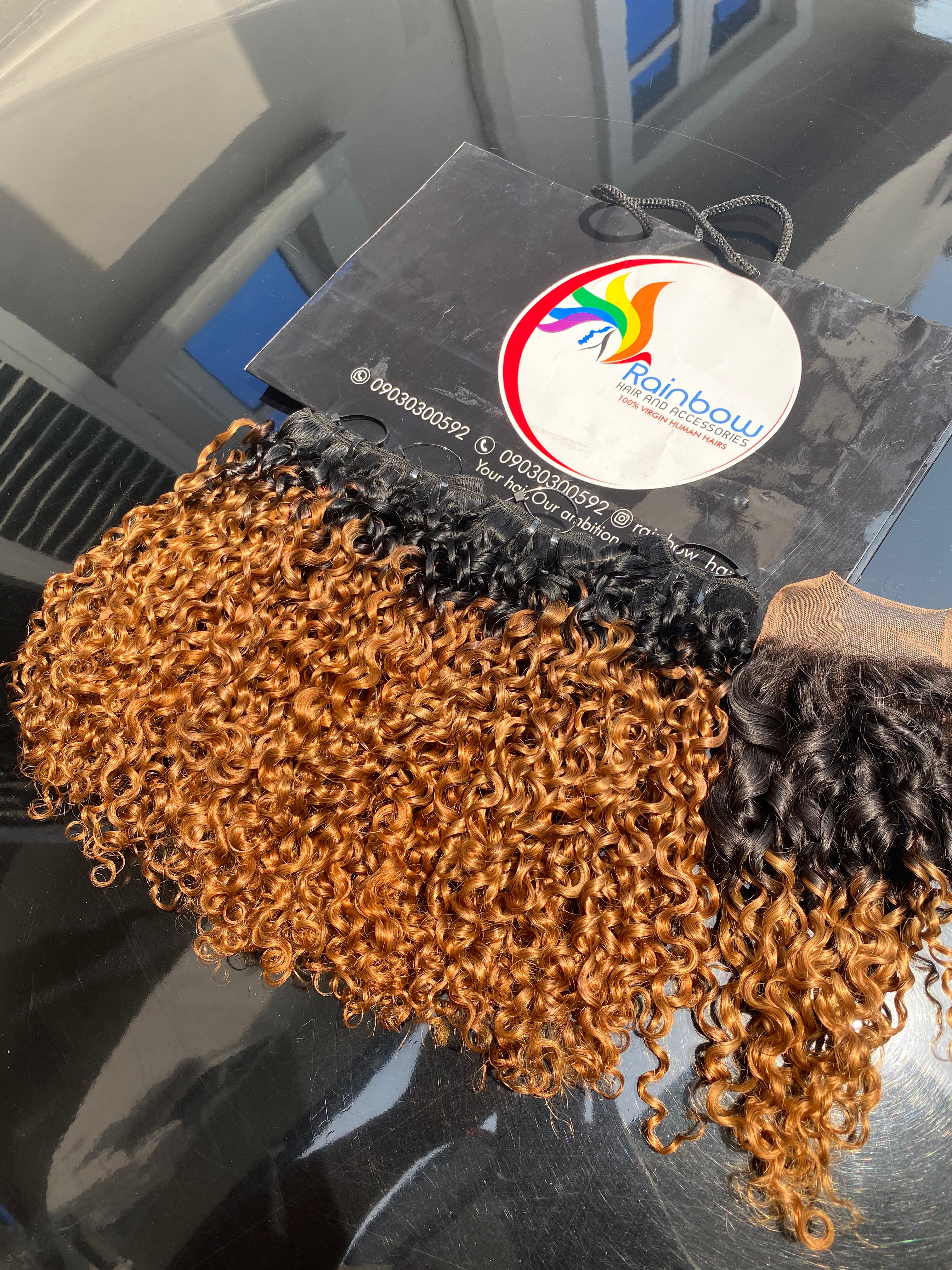 SUPER DOUBLE DRAWN BRONZE GOLD TIGHT BOSH BUNDLES + 4*4 CLOSURE