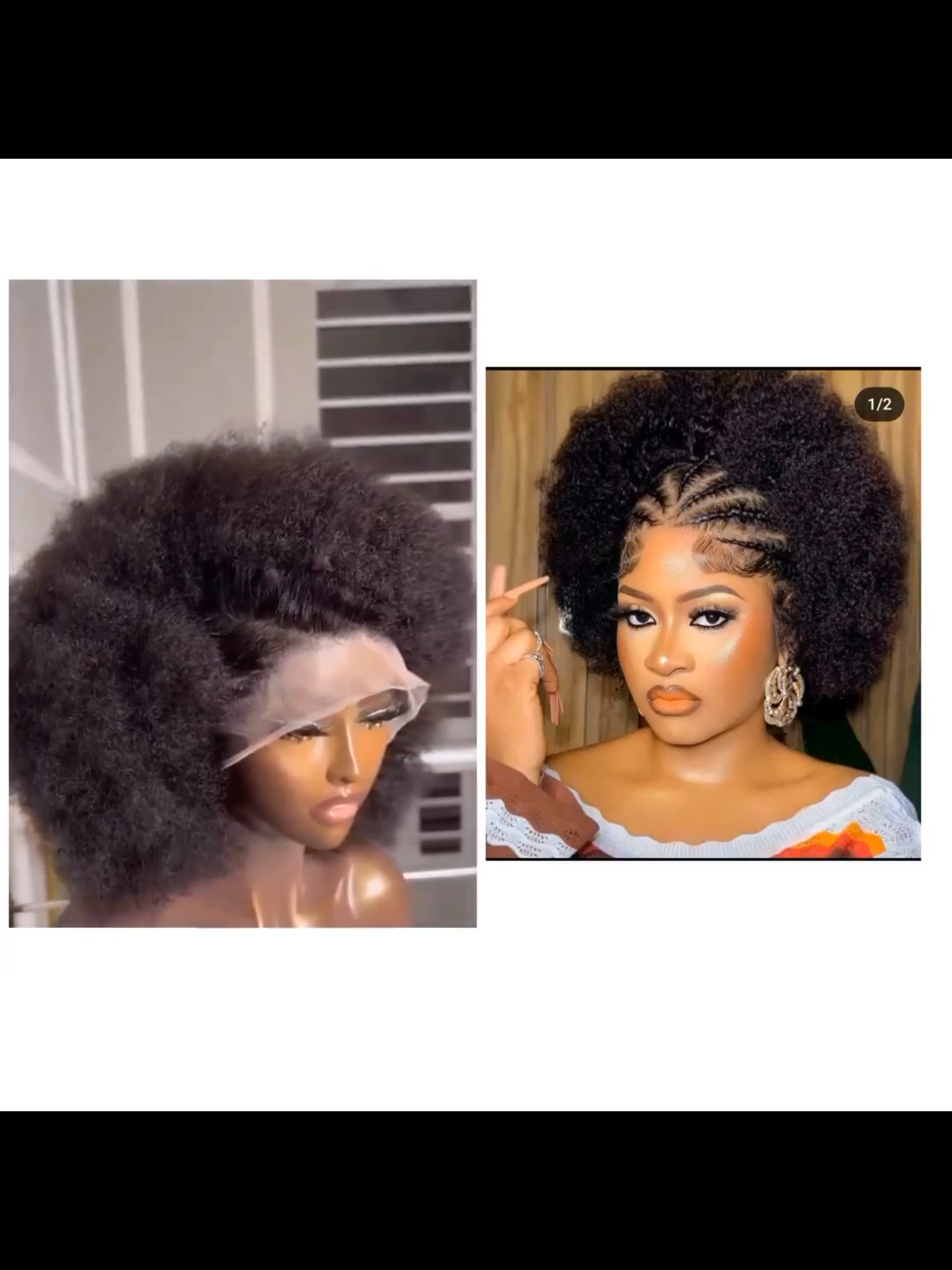 12" SDD Raw Virgin Afro full frontal Wig