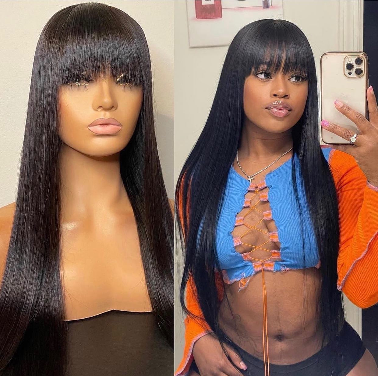 Roman Super Silky Straight Superfull fringe Wig