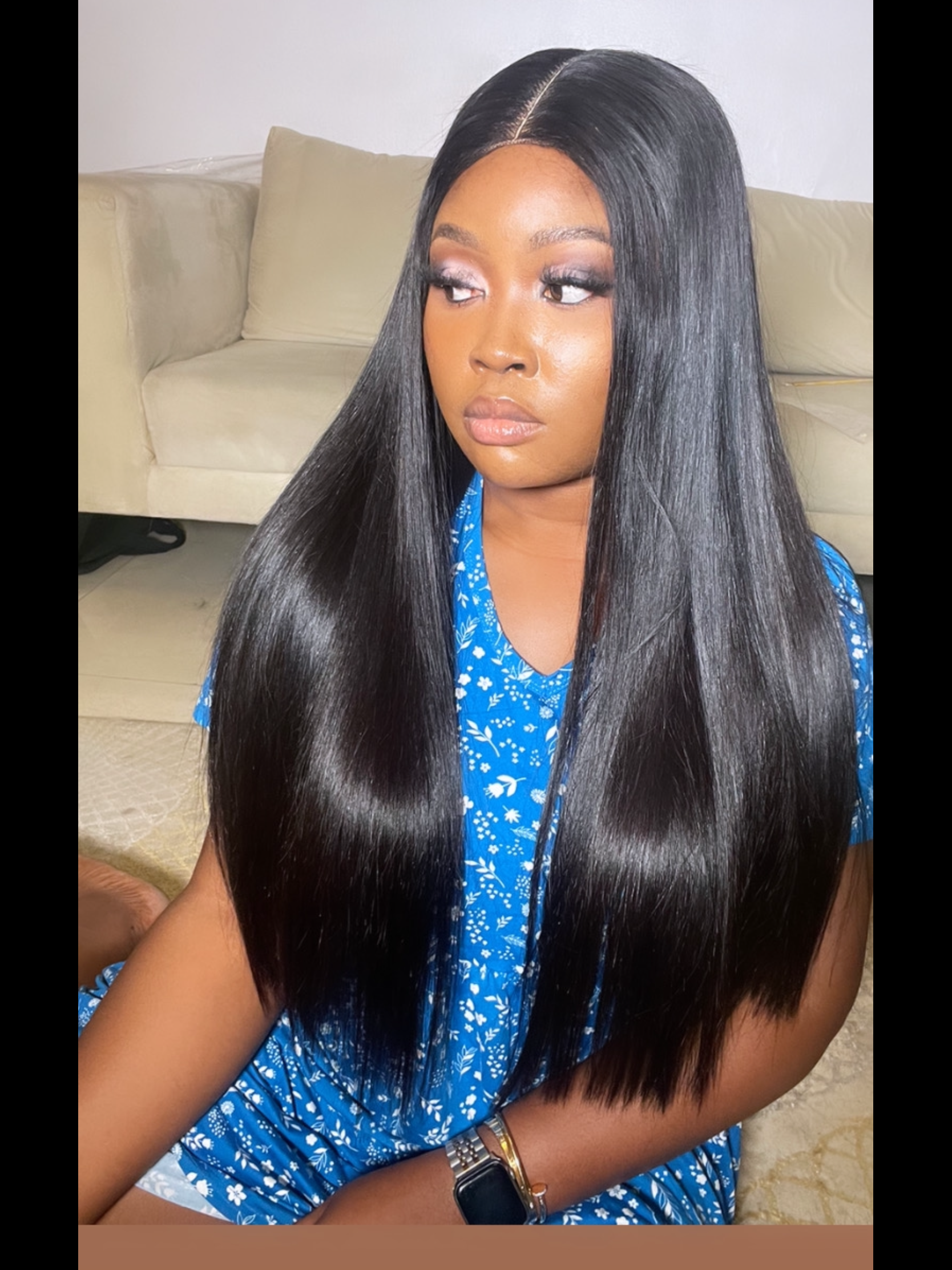 22" SDD Raw Vietnam donor bone straight 2x4 Kim K closure Wig