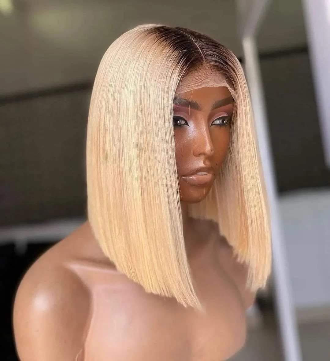 SDD High Maintenance blonde bone straight blunt Bob Wig