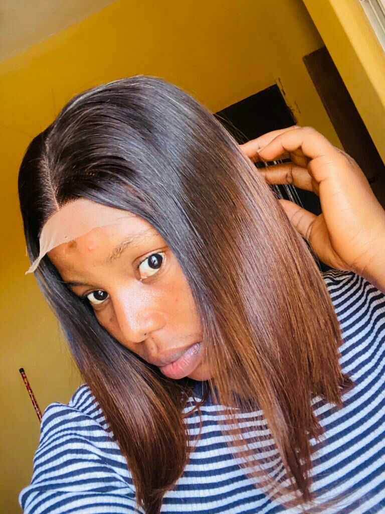 12" SDD Raw Vietnam Brown tips bone straight Kim K closure Blunt Bob Wig