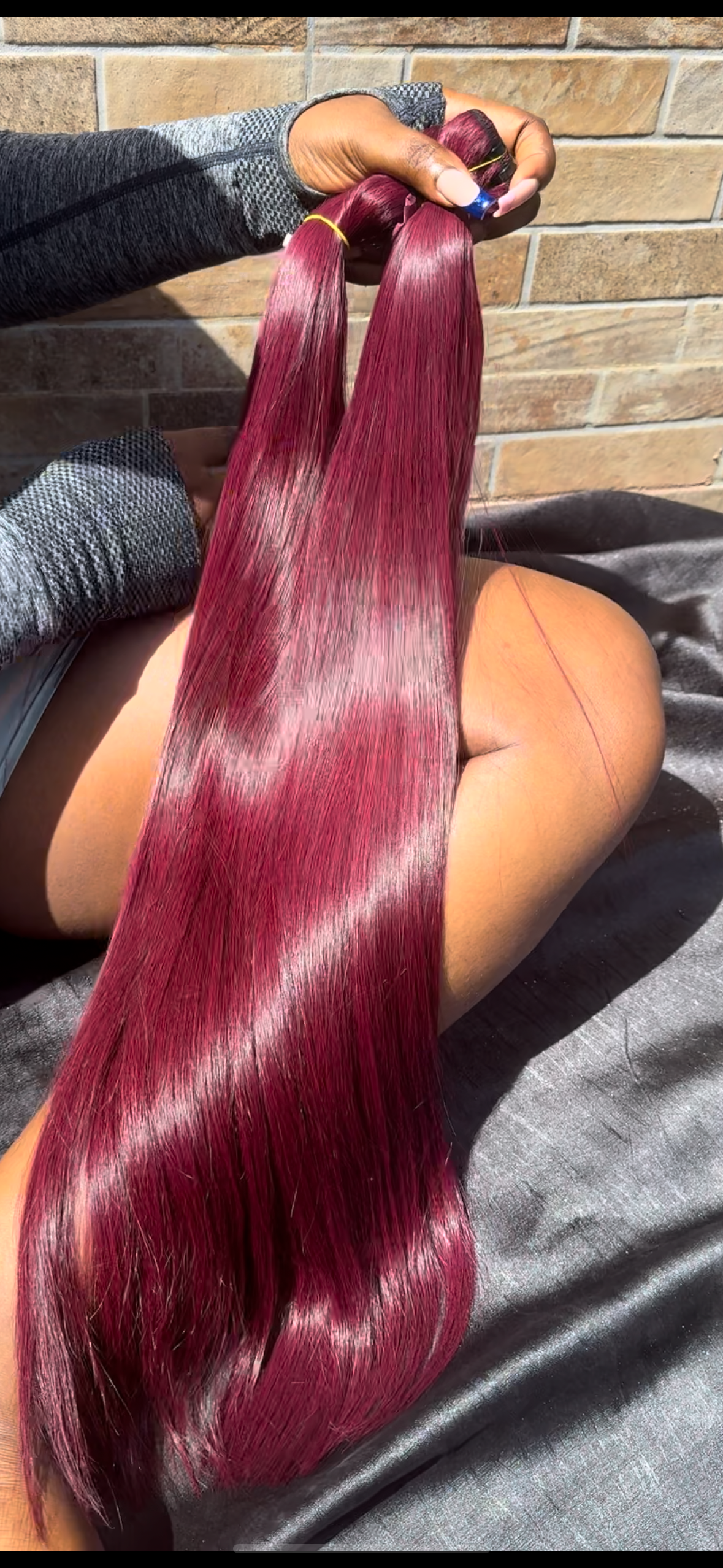 SDD Raw Vietnam burgundy bone straight bundles 200g