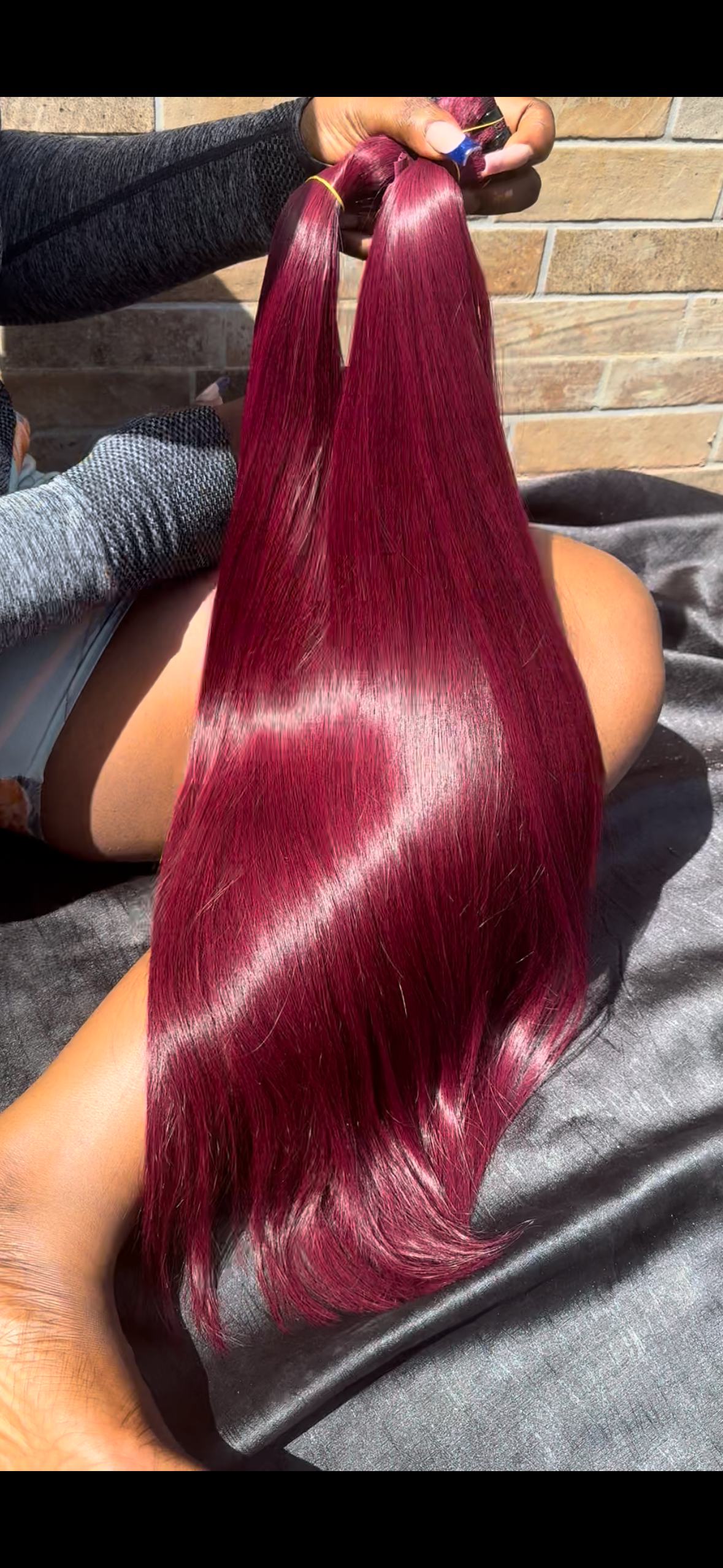 SDD Raw Vietnam burgundy bone straight bundles 200g