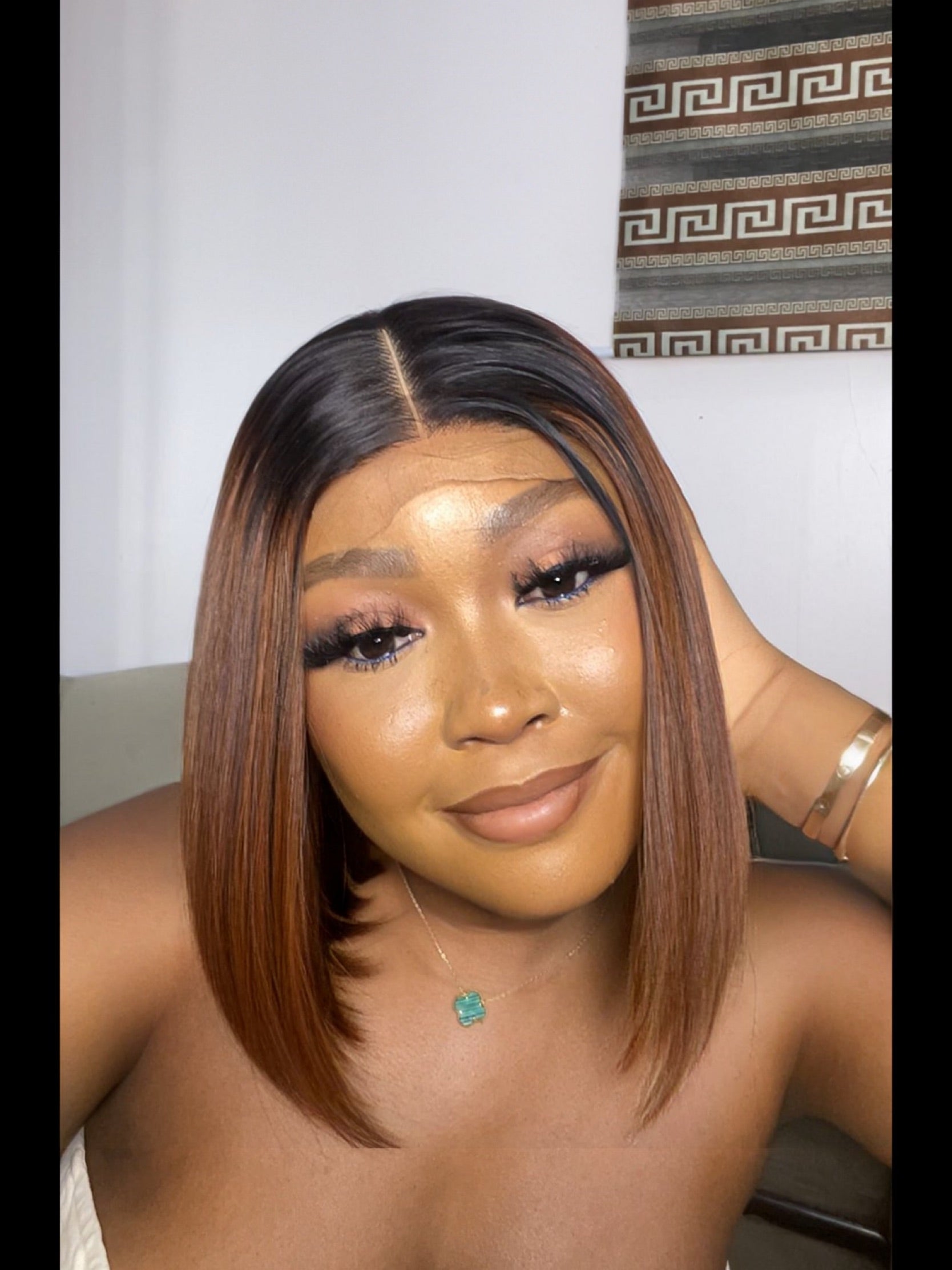 10" SDD Raw Vietnam donor Sienna brown bone straight blunt Bob Wig