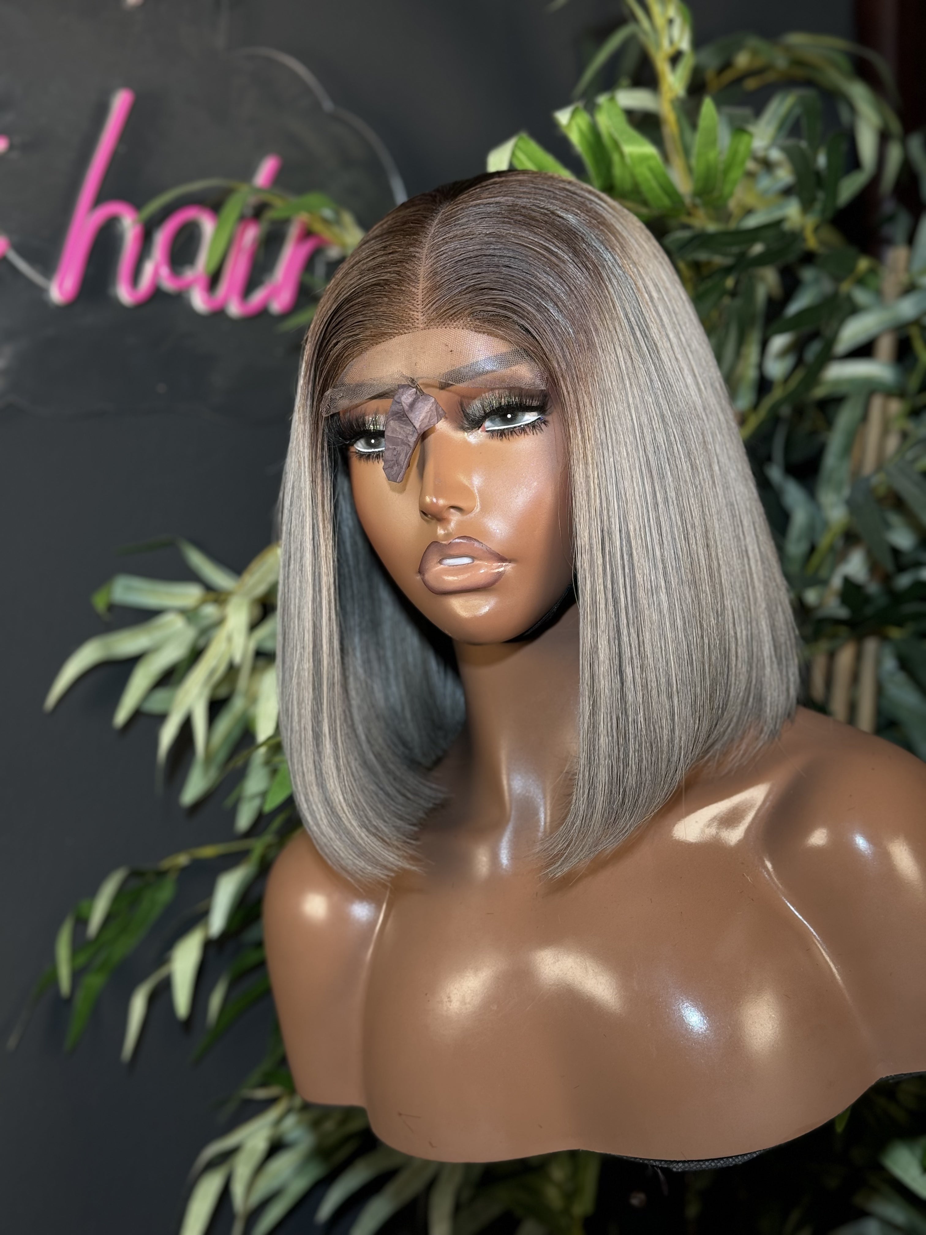 10" SDD Raw Vietnam donor Ash bone straight blunt Bob Wig(Preorder)