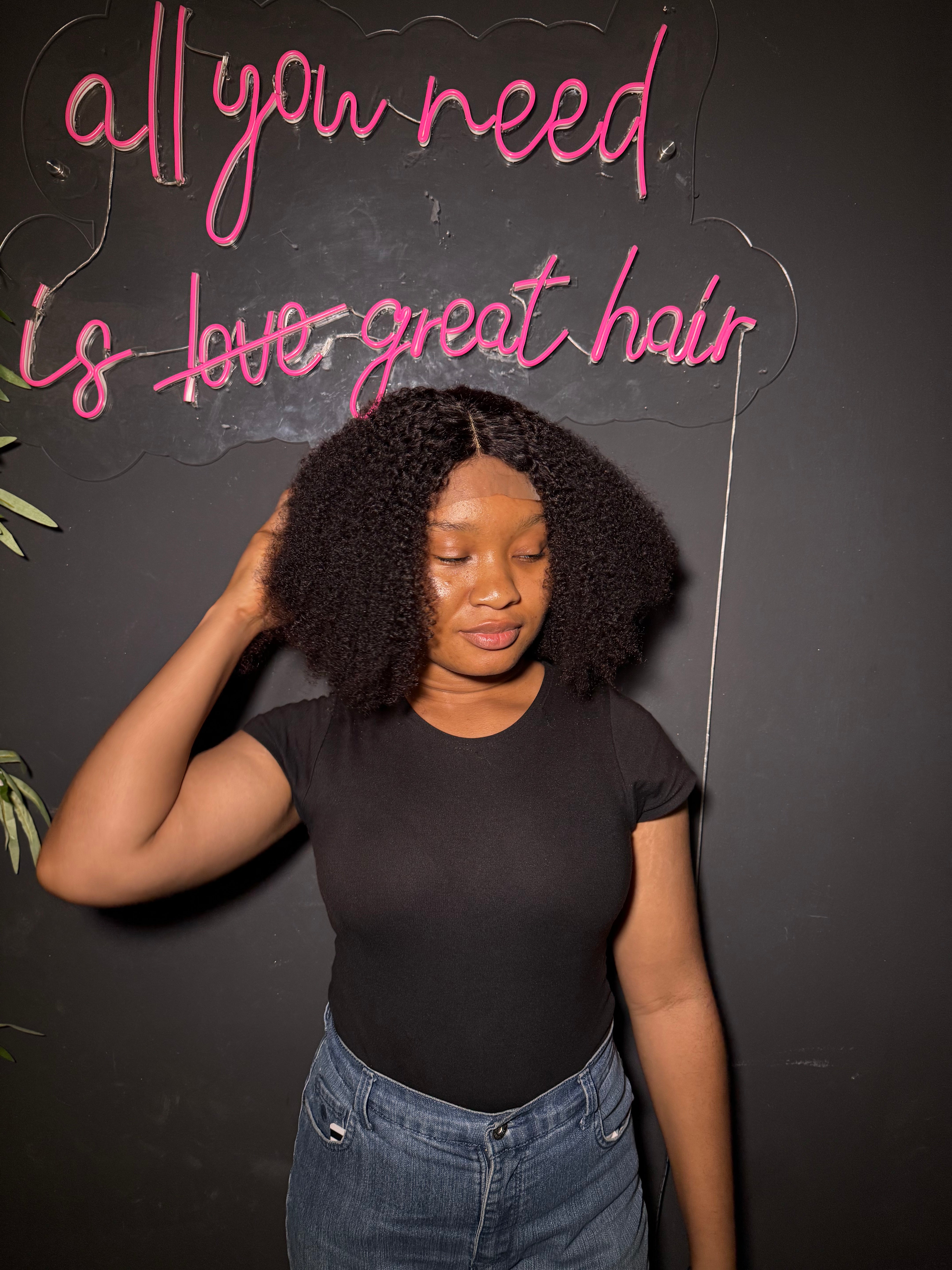 DD Virgin African Curls with 4x4 Closure Wig