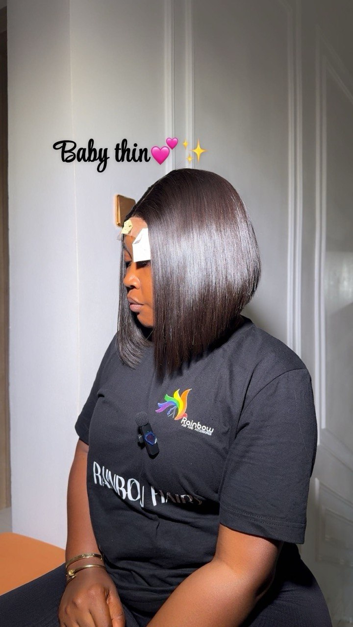 AWOOF9: 10” VIETNAM DONOR BABY THIN BONE STRAIGHT 2X4 KIM K WIG
