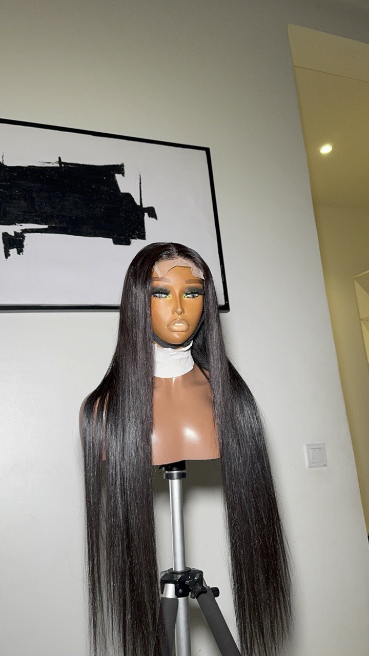 AWOOF42: RAW VIRGIN SINGLE DRAWN SILKY STRAIGHT 4X4/HD 5X5 WIG