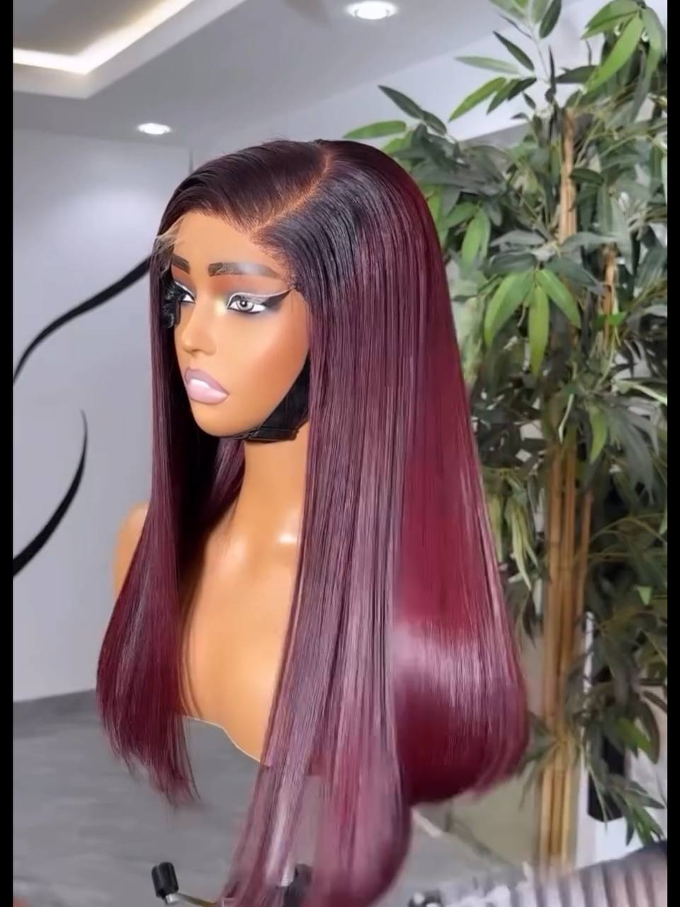 AWOOF45: 20” BURGUNDY SDD SUPER STRAIGHT 4X4 WIG