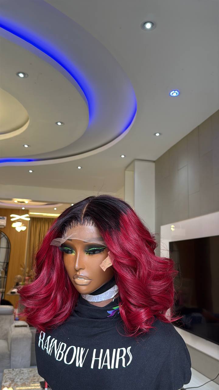 AWOOF19: SDD RAW VIETNAM DONOR BURGUNDY BOUNCY 5X5 WIG
