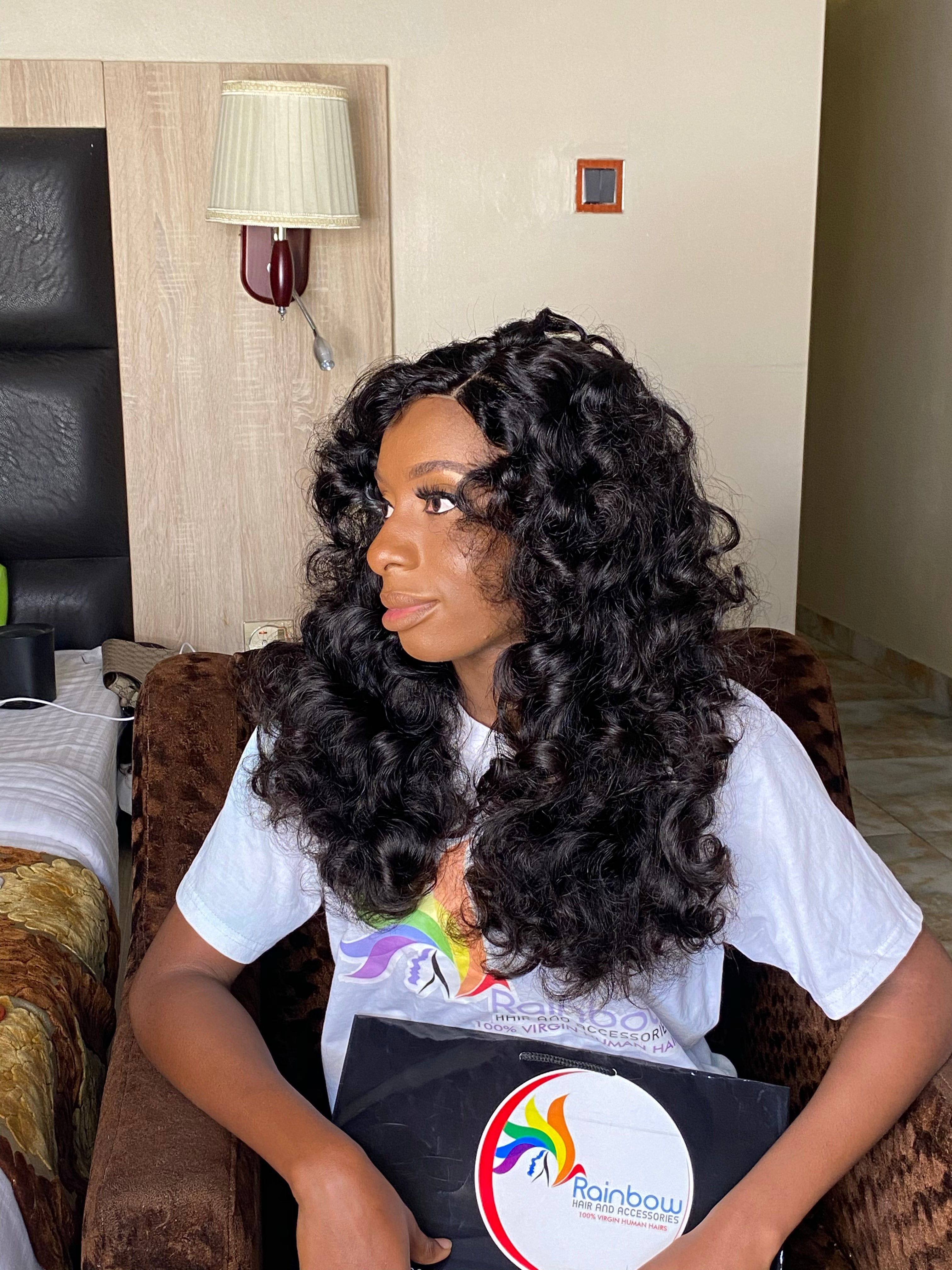 SDD Arab bouncy waves wig (235g) + 14" 4X4 Closure