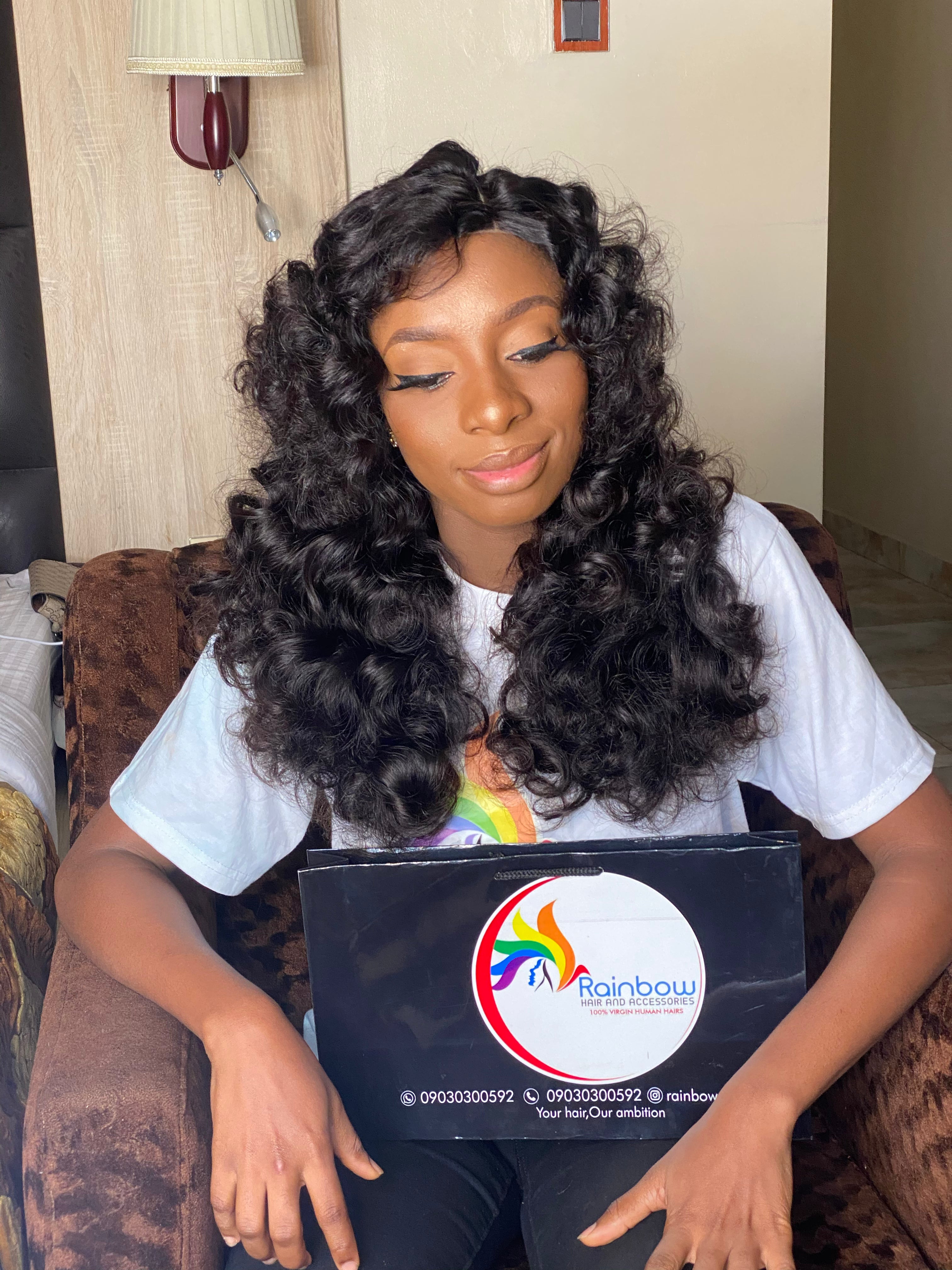 SDD Arab bouncy waves wig (235g) + 14" 4X4 Closure