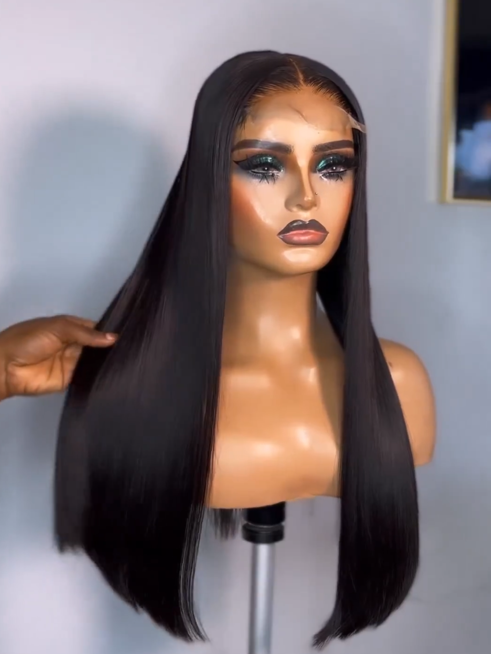 20" Super Double Drawn Super Straight 4x4 closure Wig