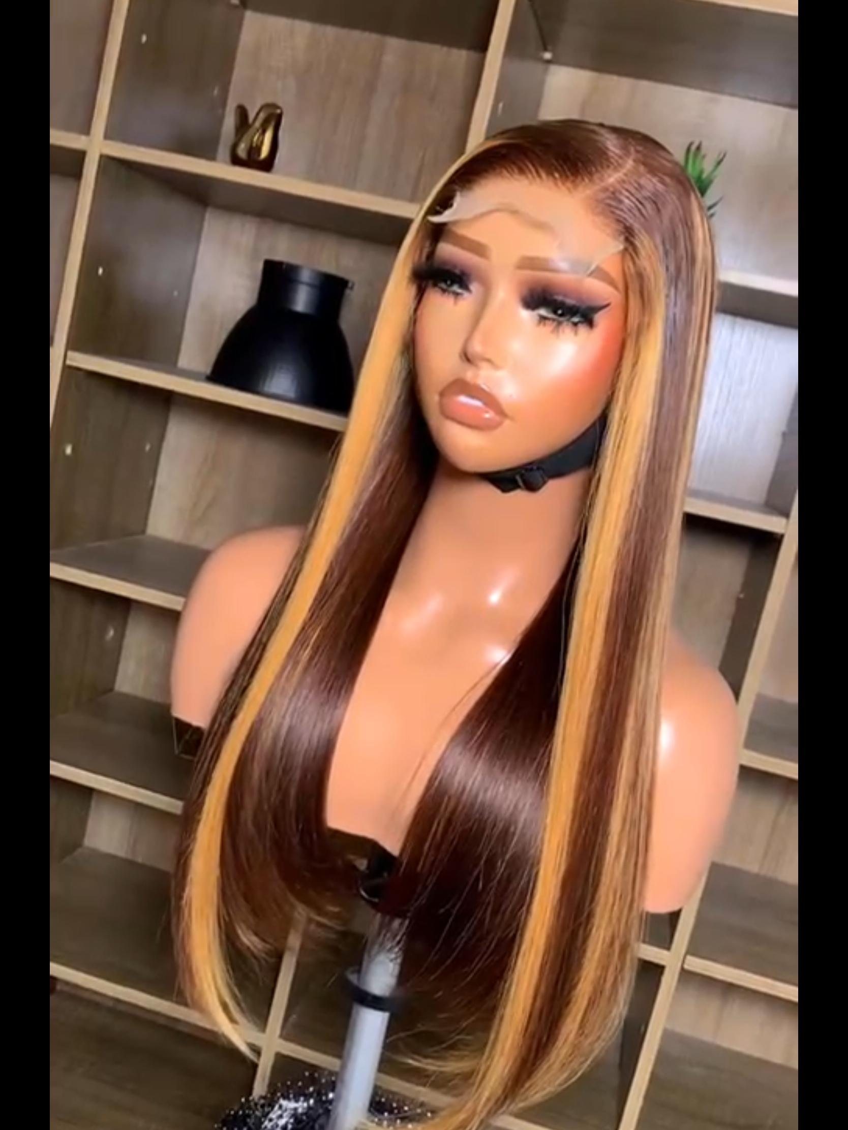 Super Double Drawn Piano Super Straight 4x4 closure Wig
