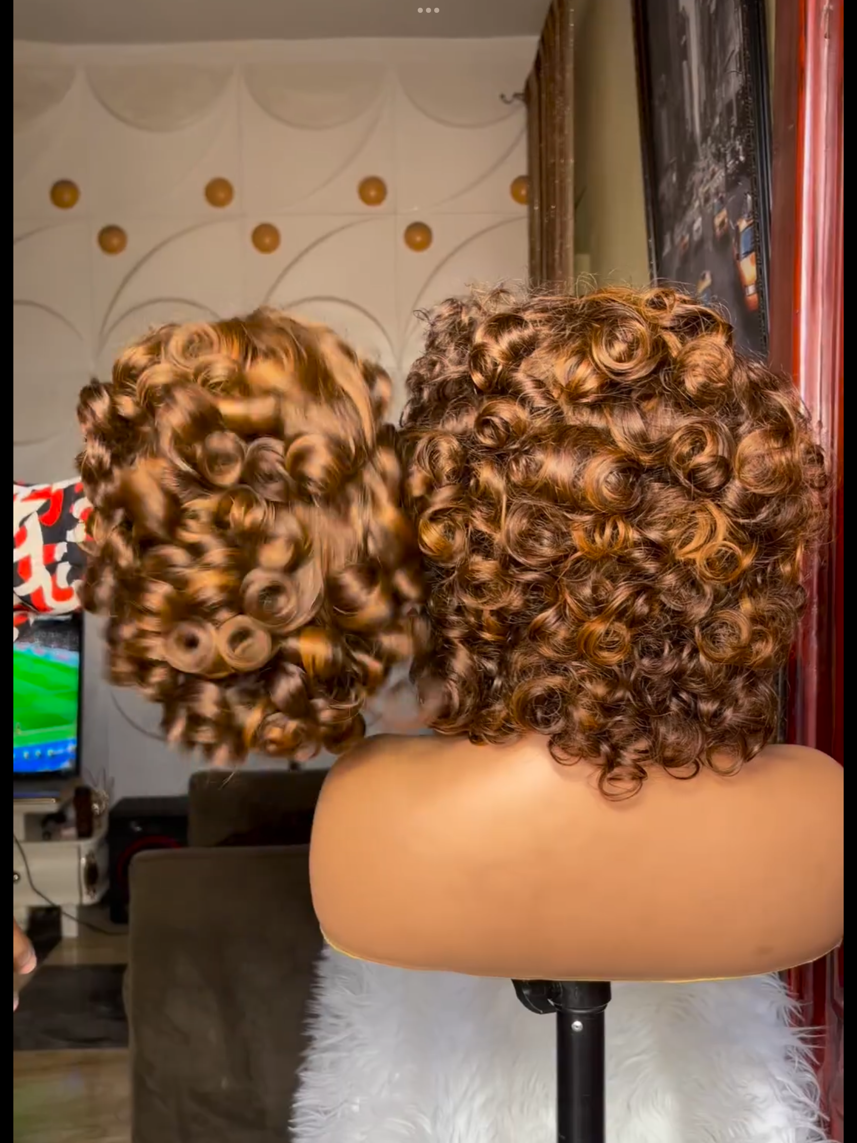 Super Double Drawn Omotola Piano bouncy Fringe Wig