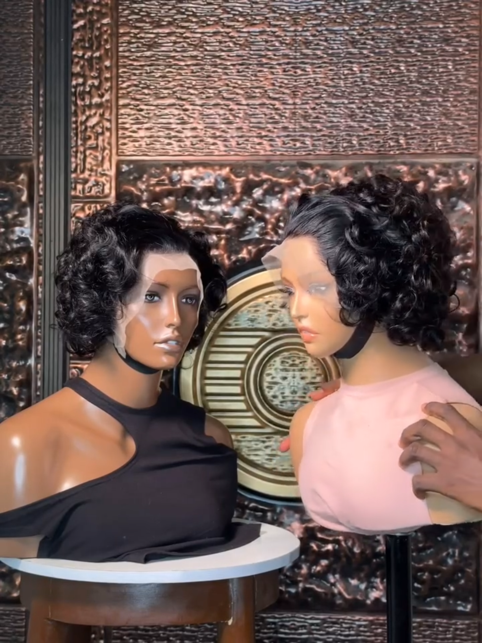 Double Drawn Pixie cut bouncy 13x4 full frontal Wig