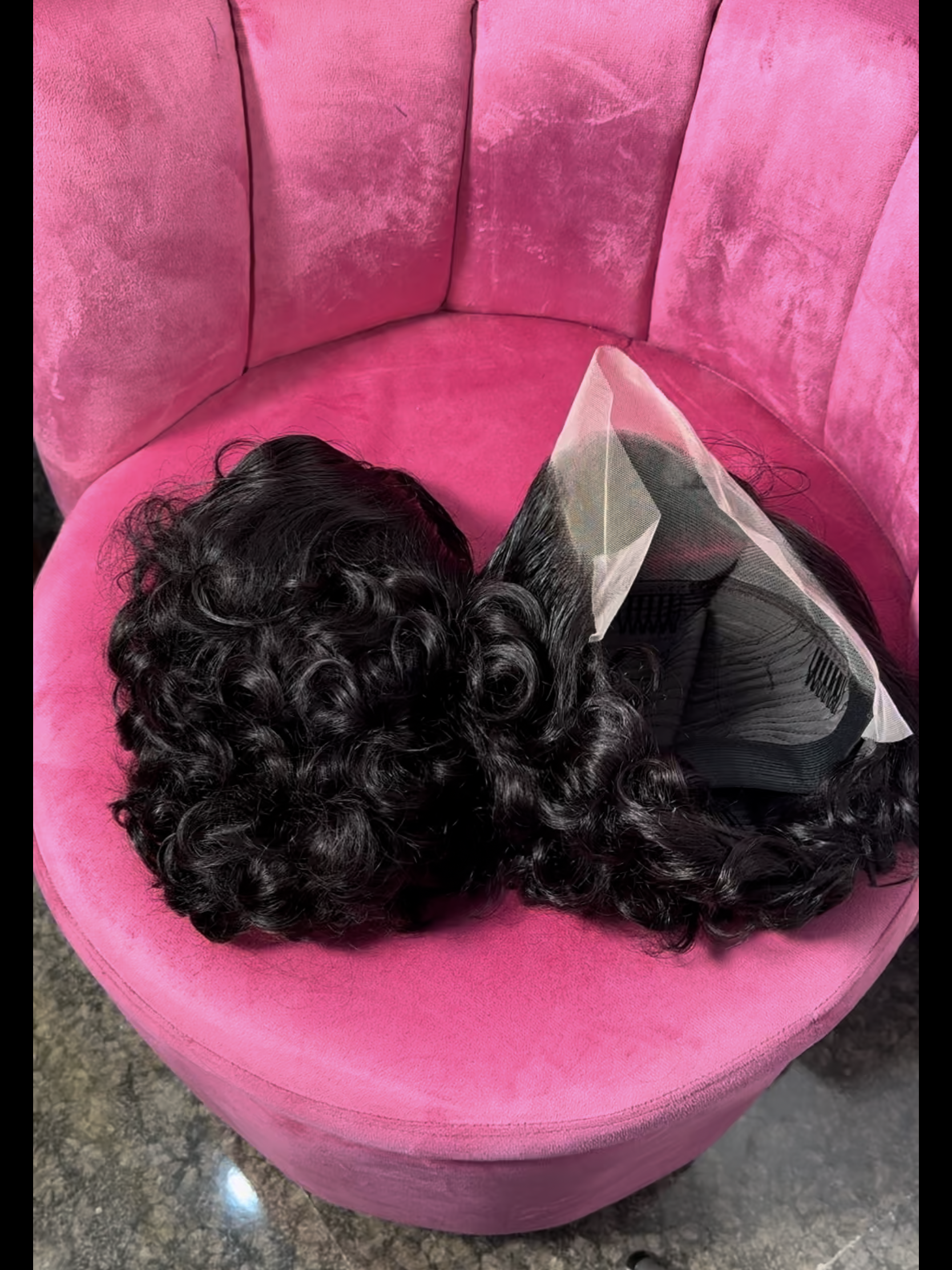 Double Drawn Pixie cut bouncy 13x4 full frontal Wig