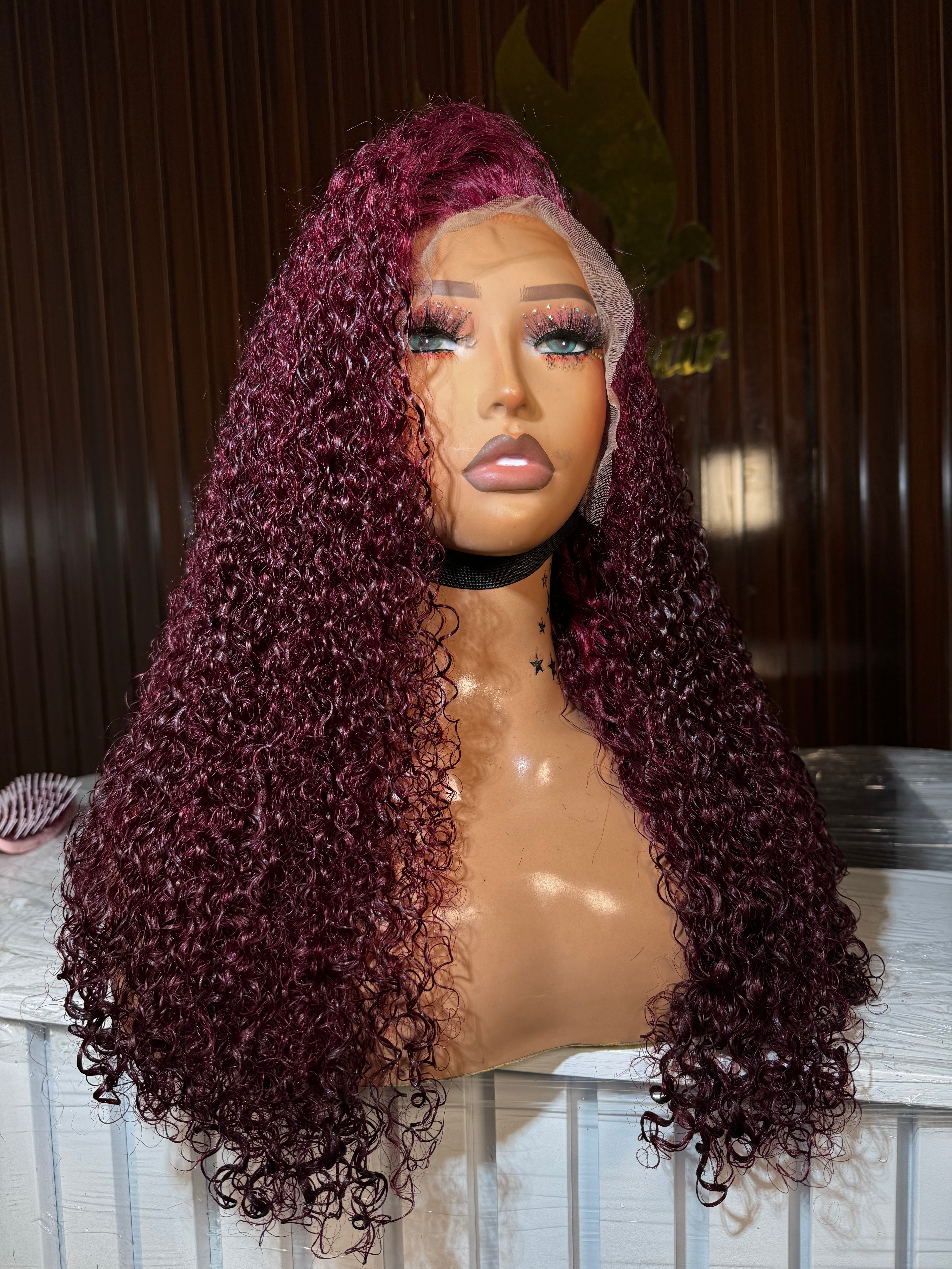 SDD Pixie curls in burgundy  + 16" SDD 13x4 full frontal wig (mixed length)