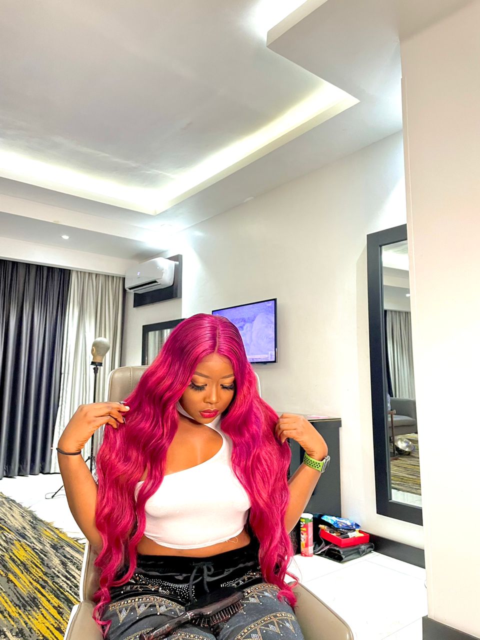 Double Drawn Gorgeous Burgundy Full Closure Wig(300grams)