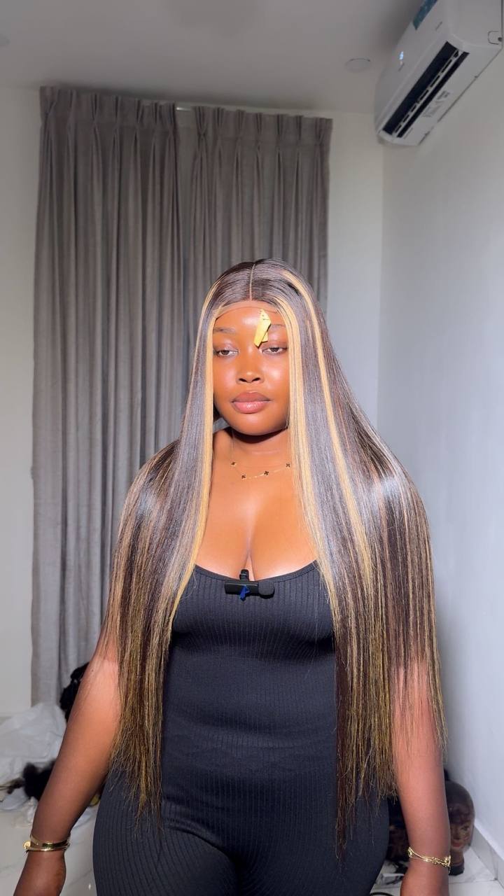 TYS60: 28” SDD RAW DONOR BADDIE BONE STRAIGHT + 20” 2X6 KIM K WIG