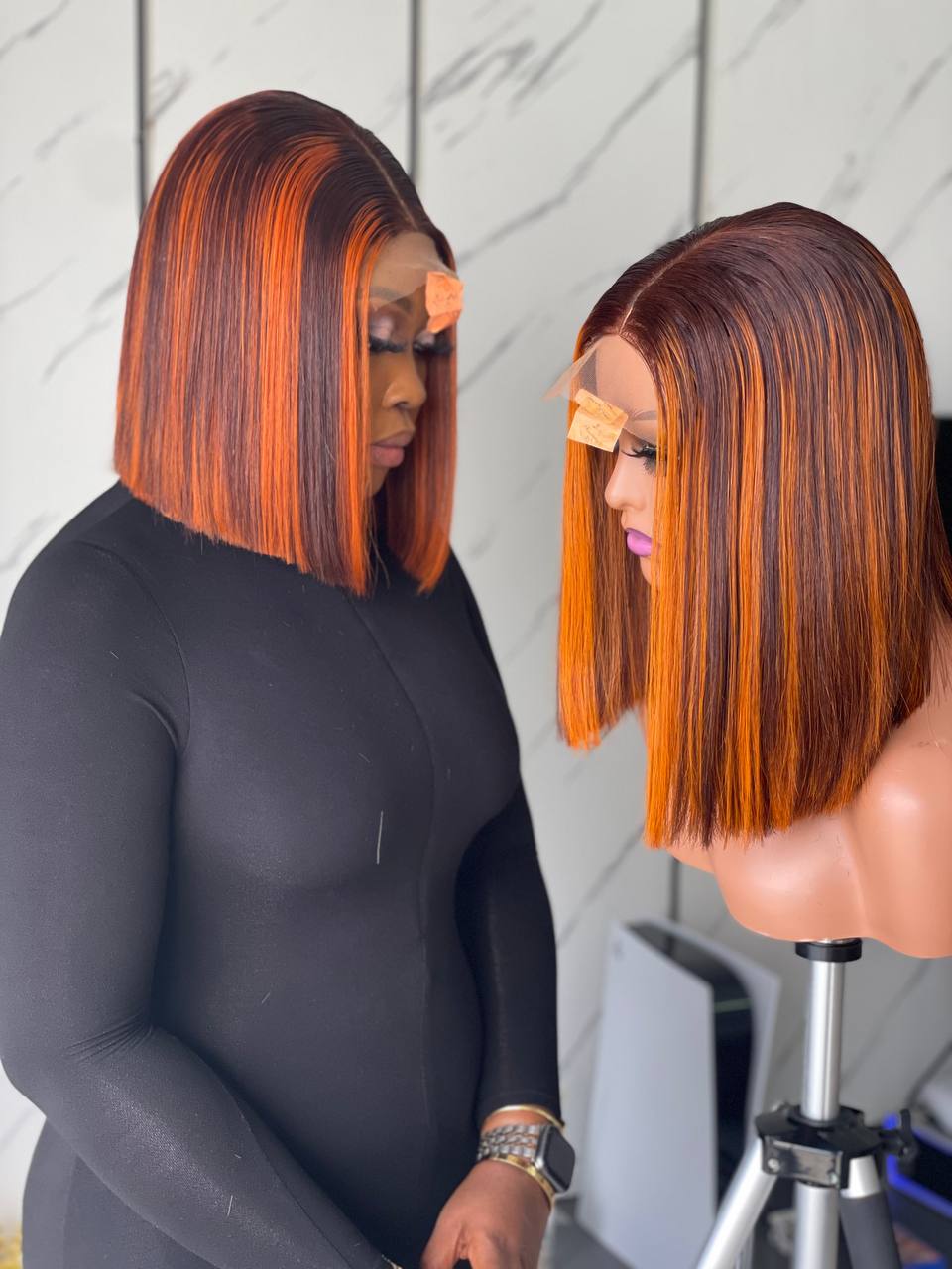 TYS61: 10” SDD VIETNAM ORANGE HIGHLIGHT BONE STRAIGHT BUNDLES