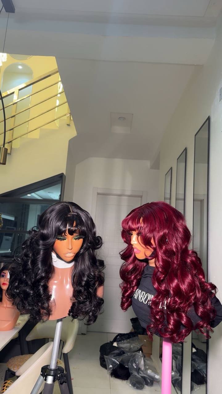 SDD Nicki bouncy Kim k fringe wig