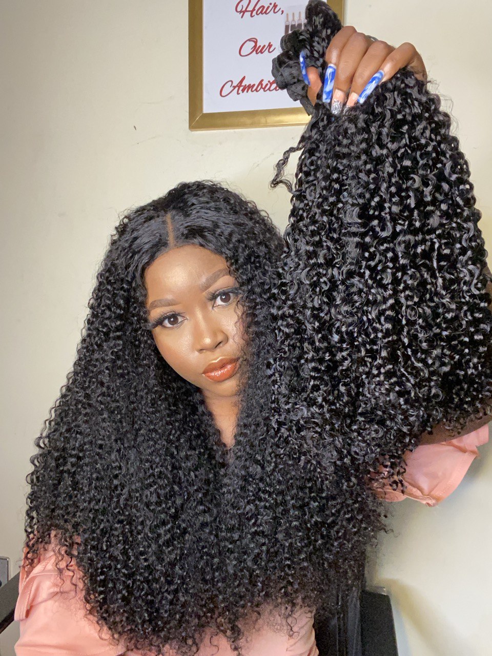 Super Double Drawn Raw Curly bundles