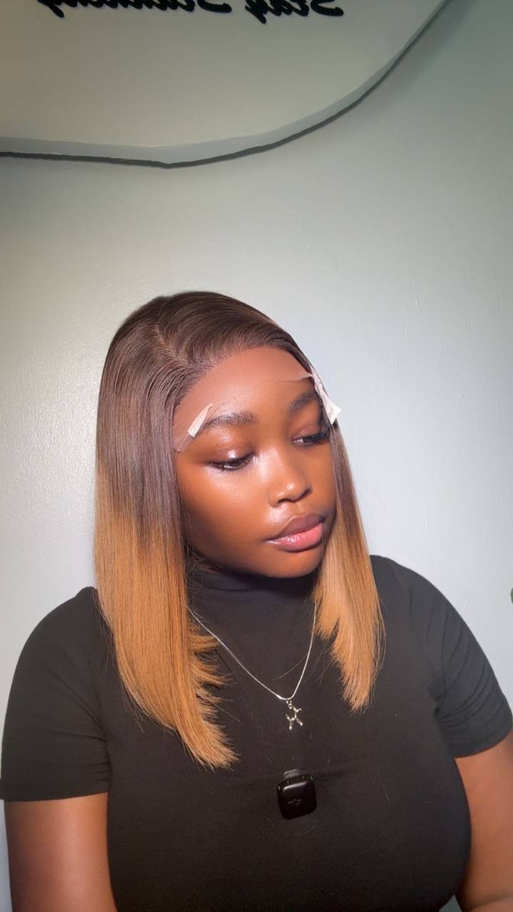 TYS34: 10” SDD RAW VIETNAM DONOR CHAMPAGNE BLONDE BONE STRAIGHT 5X5  WIG