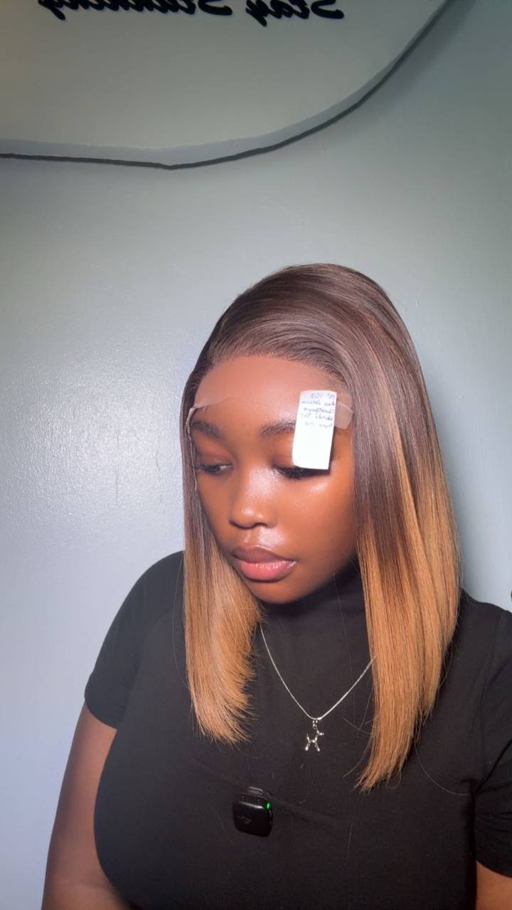 TYS34: 10” SDD RAW VIETNAM DONOR CHAMPAGNE BLONDE BONE STRAIGHT 5X5  WIG