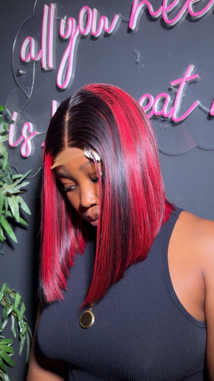 TYS59: SDD VIETNAM RAW DONOR RED BADDIE BONE STRAIGHT 2X4 KIM K WIG