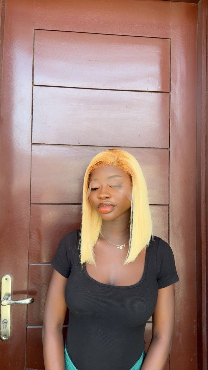 TYS58: 12” DD CLAIRE BLONDE STRAIGHT FULL FRONTAL WIG