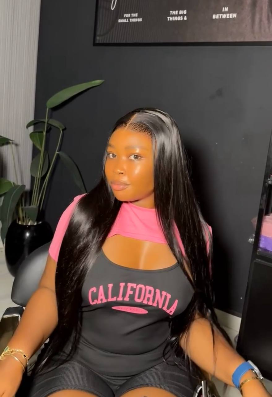 TYS23: RAW DONOR NATURAL SILVER SILKY STRAIGHT + HD FRONTAL