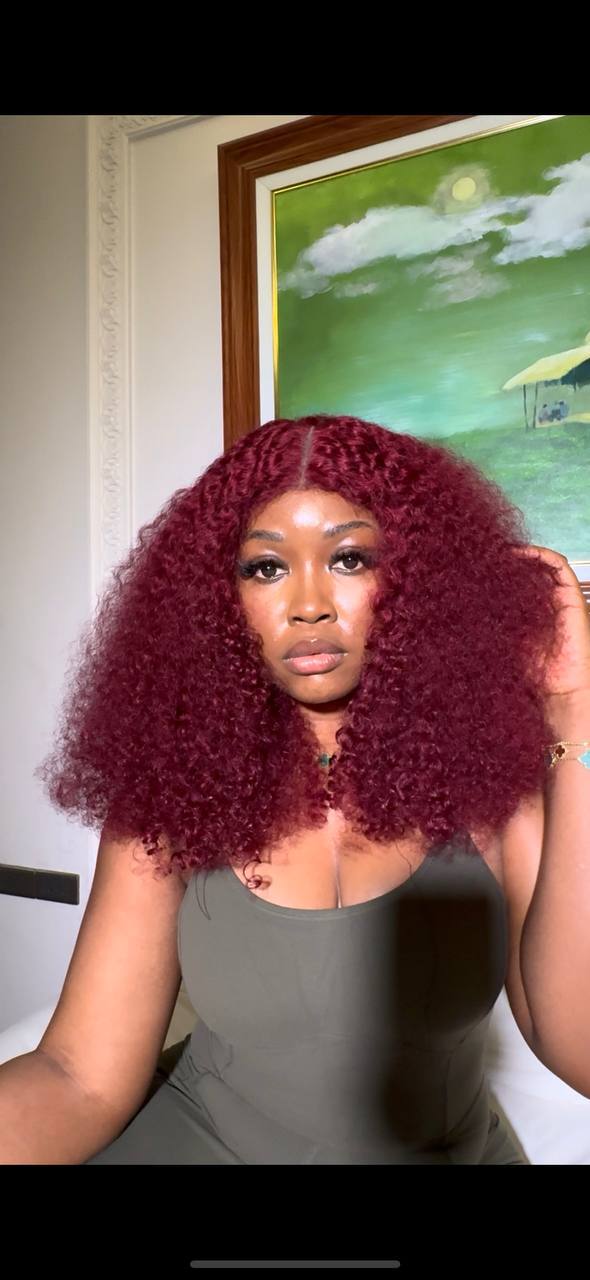 TYC10: SDD RAW VIETNAM BURGUNDY PIXIE CURLS + 4X4 CLOSURE (MIXED LENGTH)