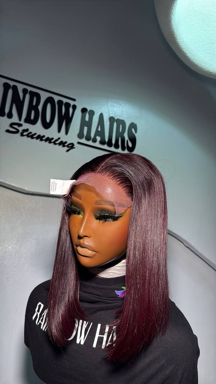 TYS28: SDD RAW VIETNAM DONOR DARKWINE BONE STRAIGHT 5X5 WIG