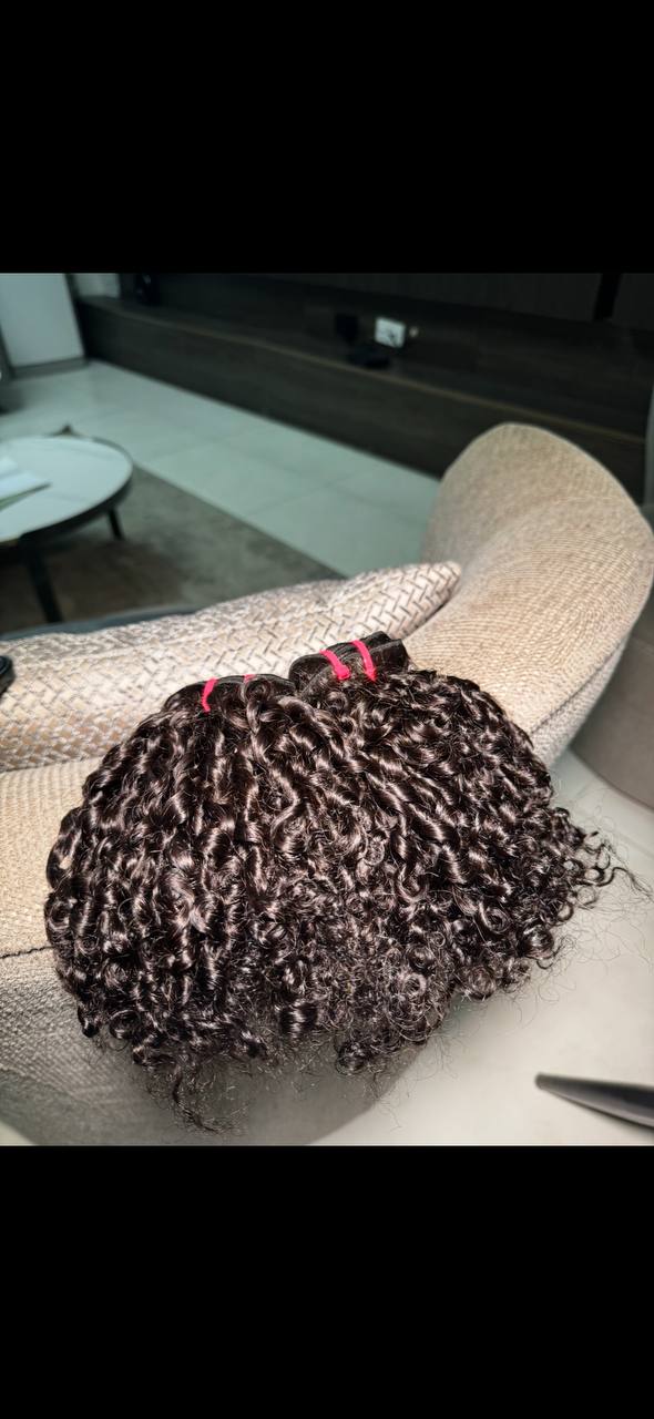 TYC27: 12” SUPER DOUBLE DRAWN RAW CURLY + 4X4 CLOSURE