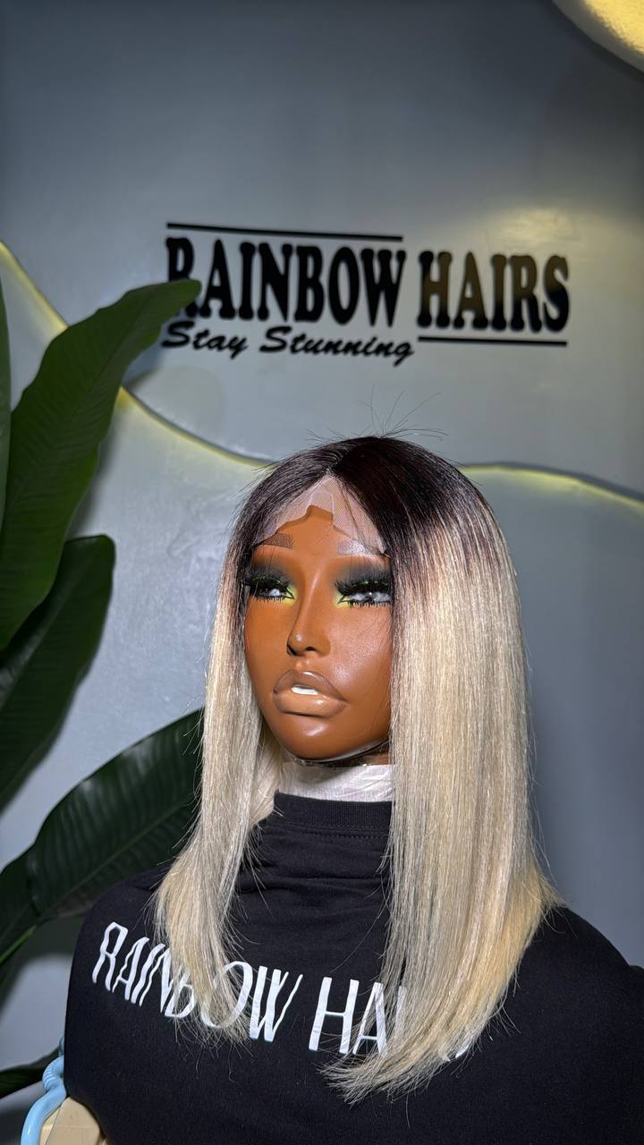 WB7 - Raw Virgin S-thick student blunt bob T4x4 closure wig