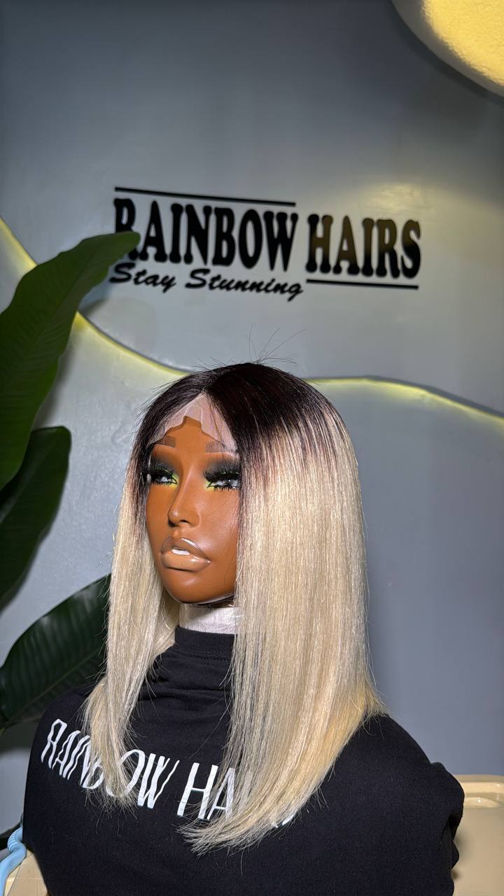 WB7 - Raw Virgin S-thick student blunt bob T4x4 closure wig