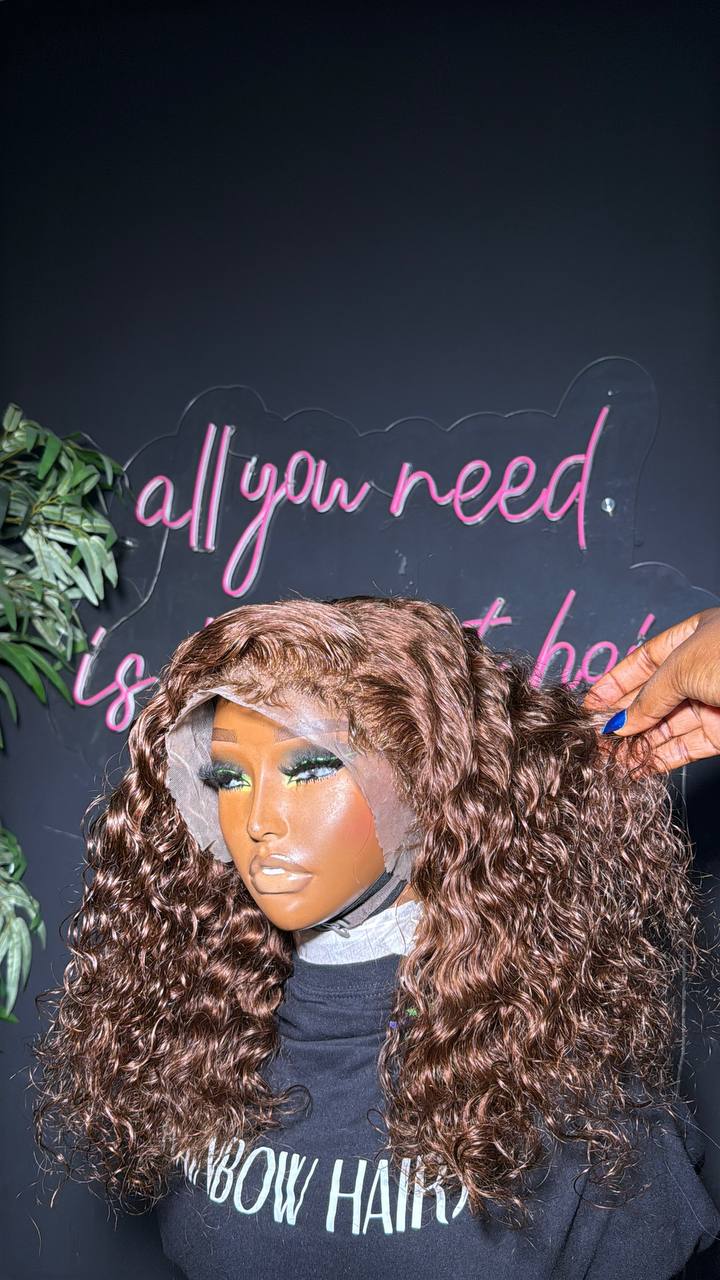 WB 17 - DD Virgin deep curly 13x4 frontal wig