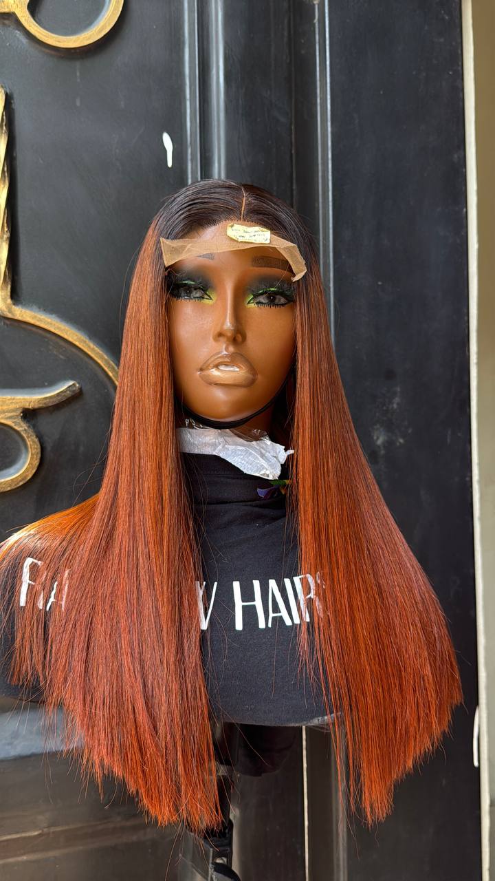 WB60 - SDD Raw Vietnam Sienna Bone Straight 2x4 Kim K closure wig