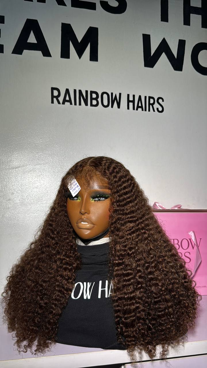 WB49 - SDD Chestnut Pixie curls 5x5 HD Closure Wig