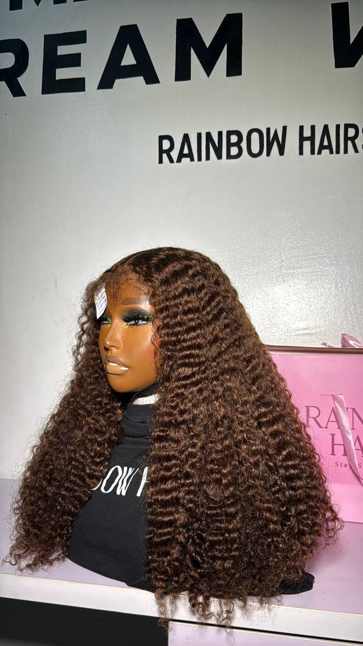 WB49 - SDD Chestnut Pixie curls 5x5 HD Closure Wig