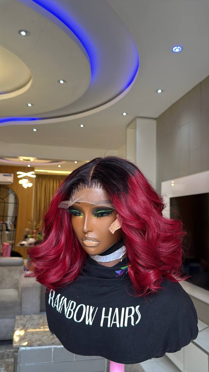SDD RAW VIETNAM DONOR BURGUNDY BOUNCY 5X5 WIG