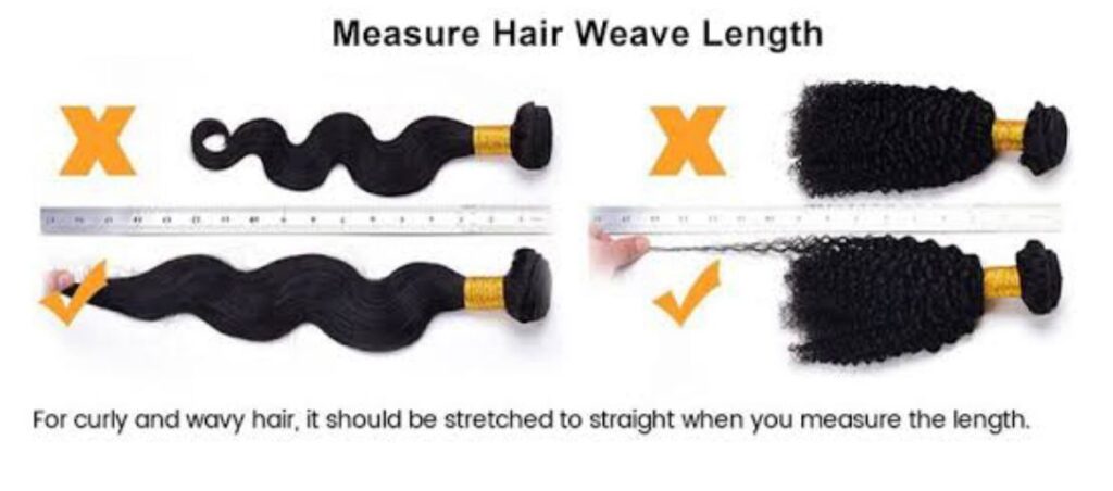 Measuring curly hair weve length